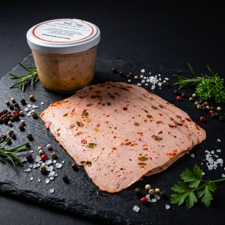 Peperonileberkäse im Glas